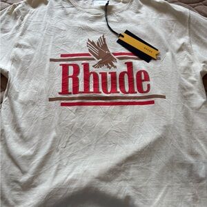 Rhude Vintage White Rossa Tee, Size Medium, NWT